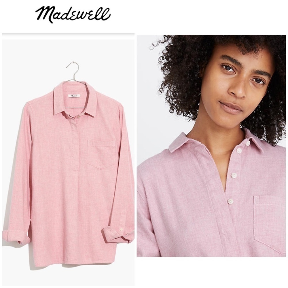 madewell • flannel ex-boyfriend button back shirt